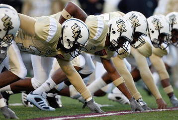 MEMPHIS, TN - DECEMBER 29: The UCF Knights line up against the Mississippi State Bulldogs on December 29, 2007 at the Liberty Bowl Memorial Stadium in Memphis, Tennessee. The Bulldogs beat the Knights 10-3. (Photo by Joe Murphy/Getty Images)