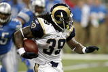 DETROIT , MI - NOVEMBER 01: Steven Jackson #39 of the St. Louis Rams runs for a game winning fourth quarter touchdown while playing the Detroit Lions on November 1, 2009 at Ford Field in Detroit, Michigan. St. Louis won the game 17-10. (Photo by Gregory Shamus/Getty Images)