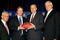 NORTHBROOK, IL - AUGUST 08:  (L-R) Dan Rooney, owner of the Pittsburgh Steelers, new commissioner Roger Goodell, outgoing NFL commissioner Paul Tagliabue and Jerry Richardson, owner of the Carolina Panthers, pose following a press conference announcing the selection of Goodell to be the new NFL commissioner during the NFL owners meeting on August 8, 2006 at the Renaissance Hotel in Northbrook, Illinois.  (Photo by Jonathan Daniel/Getty Images)