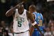 BOSTON - NOVEMBER 01: Kevin Garnett #5 of the Boston Celtics bats himself on the head in the first half against the New Orleans Hornets at the TD Garden on November 1, 2009 in Boston, Massachusetts. NOTE TO USER: User expressly acknowledges and agrees that, by downloading and or using this photograph, User is consenting to the terms and conditions of the Getty Images License Agreement. (Photo by Elsa/Getty Images)