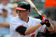 BALTIMORE - JULY 30:  Matt Wieters #15 of the Baltimore Orioles takes an at bat against the Kansas City Royals during MLB action at Oriole Park at Camden Yards on July 30, 2009 in Baltimore, Maryland. The Orioles defeated the Royals 7-3.  (Photo by Doug Pensinger/Getty Images)