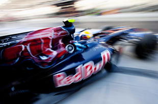 ABU DHABI, UNITED ARAB EMIRATES - NOVEMBER 01:  Sebastien Buemi of Switzerland and Scuderia Toro Rosso exits his garage as he prepares to drive during the Abu Dhabi Formula One Grand Prix at the Yas Marina Circuit on November 1, 2009 in Abu Dhabi, United Arab Emirates.  (Photo by Peter Fox/Getty Images)
