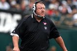 OAKLAND, CA - OCTOBER 18: Head coach Tom Cable of the Oakland Raiders looks on against the Philadelphia Eagles during an NFL game at the Oakland-Alameda County Coliseum on October 18, 2009 in Oakland, California.  (Photo by Jed Jacobsohn/Getty Images)