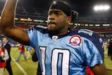 NASHVILLE, TN - NOVEMBER 01:  Vince Young #10 of the Tennessee Titans celebrates as he runs off the field after a 30-13 victory over the Jacksonville Jaguars in  the Titans first victory of the year during their game at LP Field on November 1, 2009 in Nashville, Tennessee.  (Photo by Streeter Lecka/Getty Images)