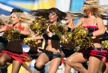 SAN DIEGO, CA - NOVEMBER 1:  The Charger Girls perform in Halloween costumes during the game against the Oakland Raiders on November 1, 2009 at Qualcomm Stadium in San Diego, California. (Photo by Donald Miralle/Getty Images)