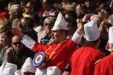 BIARRITZ, FRANCE - OCTOBER 17:  A Gloucester fan enjoys himself during the Heineken Cup match between Biarritz Olympique and Gloucester at Parc de Sports Aguilera  on October 17, 2009 in Biarritz, France.  (Photo by David Rogers/Getty Images)