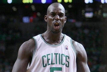 BOSTON, MA - OCTOBER 28: Kevin Garnett #5 of the Boston Celtics reacts before a game against the Charlotte Bobcats at the TD Banknorth Garden on October 28, 2009 in Boston, Massachusetts. NOTE TO USER: User expressly acknowledges and agrees that, by downloading and/or using this Photograph, user is consenting to the terms and conditions of the Getty Images License Agreement. (Photo by Jim Rogash/Getty Images)