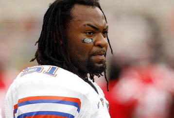 OXFORD, MS - SEPTEMBER 22: Brandon Spikes #51 of the Florida Gators looks on during warmups before a game against the Mississippi Rebels on September 22, 2007 at Vaught-Hemingway Stadium/Hollingsworth Field in Oxford, Mississippi. Florida won  30-24. (Photo by Joe Murphy/Getty Images)