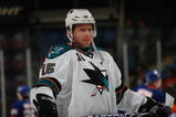 UNIONDALE, NY - OCTOBER 17: Dany Heatley #15 of the San Jose Sharks skates against the New York Islanders at the Nassau Coliseum on October 17, 2009 in Uniondale, New York. (Photo by Bruce Bennett/Getty Images)
