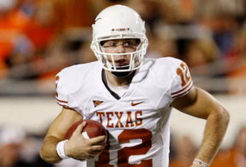 STILLWATER, OK - OCTOBER 31: Quarterback Colt McCoy #12 of the Texas Longhorns runs with the ball in the fourth quarter against the Oklahoma State Cowboys at Boone Pickens Stadium on October 31, 2009 in Stillwater, Oklahoma. (Photo by Ronald Martinez/Getty Images)