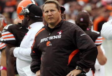 CLEVELAND - OCTOBER 04:  Head coach Eric Mangini of the Cleveland Browns looks on against the Cincinnati Bengals during their game at Cleveland Browns Stadium on October 4, 2009 in Cleveland, Ohio.  (Photo by Jim McIsaac/Getty Images)