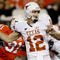 STILLWATER, OK - OCTOBER 31:  Quarterback Colt McCoy #12 of the Texas Longhorns goes back for a pass in the first quarter against the Oklahoma State Cowboys at Boone Pickens Stadium on October 31, 2009 in Stillwater, Oklahoma.  (Photo by Ronald Martinez/Getty Images)