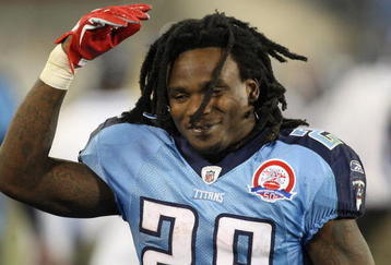 NASHVILLE, TN - NOVEMBER 01:  Chris Johnson #28 of the Tennessee Titans reacts to his teams 30-13 victory over the Jacksonville Jaguars after their game at LP Field on November 1, 2009 in Nashville, Tennessee.  (Photo by Streeter Lecka/Getty Images)