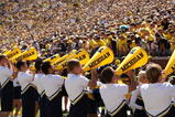 ANN ARBOR, MI - SEPTEMBER 19:  The Michigan Wolverines cheerleaders perform during the game with the Eastern Michigan Eagles at Michigan Stadium on September 19, 2009 in Ann Arbor, Michigan.  Michigan won 45-17.  (Photo by Stephen Dunn/Getty Images)