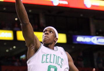 BOSTON, MA - OCTOBER 28:  Rajon Rondo #9 of the Boston Celtics goes to the basket during a game against the Charlotte Bobcats at the TD Banknorth Garden on October 28, 2009 in Boston, Massachusetts. NOTE TO USER: User expressly acknowledges and agrees that, by downloading and/or using this Photograph, user is consenting to the terms and conditions of the Getty Images License Agreement. (Photo by Jim Rogash/Getty Images)