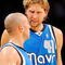 LOS ANGELES, CA - OCTOBER 30:  Dirk Nowitzki #41 and Jason Kidd #2 of the Dallas Mavericks talk against Los Angeles Lakers during the NBA basketball game at Staples Center on October 30, 2009 in Los Angeles, California.  NOTE TO USER: User expressly acknowledges and agrees that, by downloading and/or using this Photograph, user is consenting to the terms and conditions of the Getty Images License Agreement.  (Photo by Kevork Djansezian/Getty Images)