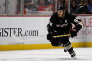 ANAHEIM, CA - SEPTEMBER 21: James Wisniewski #34 of the Anaheim Ducks skates during the preseason game against the San Jose Sharks at the Honda Center on September 21, 2009 in Anaheim, California. The Ducks defeated the Sharks 3-2. (Photo by Jeff Gross/Getty Images)
