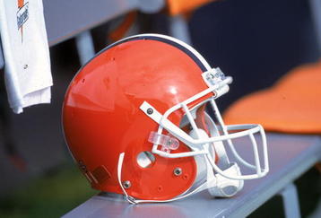 29 Oct 2000:  A general view of the Cleveland Browns helmet during the game against the Cincinnati Bengals at the Browns Stadium in Cleveland, Ohio. The Bengals defeated the Browns 12-3.Mandatory Credit: Jonathan Daniel  /Allsport