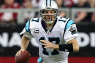 GLENDALE, AZ - NOVEMBER 01:  Quarterback Jake Delhomme #17 of the Carolina Panthers scrambles with the ball during the NFL game against the Arizona Cardinals at the Universtity of Phoenix Stadium on November 1, 2009 in Glendale, Arizona. The Panthers defeated the Cardinals 34-21.  (Photo by Christian Petersen/Getty Images)