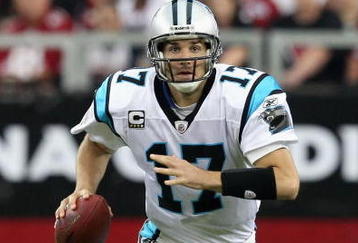 GLENDALE, AZ - NOVEMBER 01:  Quarterback Jake Delhomme #17 of the Carolina Panthers scrambles with the ball during the NFL game against the Arizona Cardinals at the Universtity of Phoenix Stadium on November 1, 2009 in Glendale, Arizona. The Panthers defeated the Cardinals 34-21.  (Photo by Christian Petersen/Getty Images)