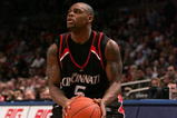NEW YORK - MARCH 12: Deonta Vaughn #5 of the Cincinnati Bearcats attempts to take a shot against the Pittsburgh Panthers during the 2008 Big East Men's Basketball Championship at Madison Square Garden on March 12, 2008 in New York City.  (Photo by Jim McIsaac/Getty Images)