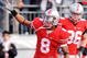 COLUMBUS, OH - OCTOBER 10: Wide receiver DeVier Posey #8 of the Ohio State Buckeyes celebrates after scoring a touchdown against the Wisconsin Badgers at Ohio Stadium on October 10, 2009 in Columbus, Ohio. (Photo by Jamie Sabau/Getty Images)