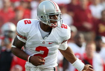 LOS ANGELES, CA - SEPTEMBER 13:  Terrelle Pryor #2 of the Ohio State Buckeyes hands the ball off against the USC Trojans during the college football game at the Los Angeles Memorial Coliseum on September 13, 2008 in Los Angeles, California.  (Photo by Harry How/Getty Images)