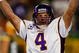 GREEN BAY, WI - NOVEMBER 01: Quarterback Brett Favre #4 of the Minnesota Vikings celebrates a touchdown by teammate Percy Harvin #12 after a 51 yard touchdown pass during the third quarter of the game against the Green Bay Packers at Lambeau Field on November 1, 2009 in Green Bay, Wisconsin. (Photo by Scott Boehm/Getty Images)