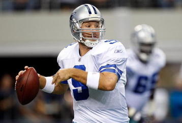 ARLINGTON, TX - NOVEMBER 01:  Quarterback Tony Romo #9 of the Dallas Cowboys drops back to pass against the Seattle Seahawks at Cowboys Stadium on November 1, 2009 in Arlington, Texas.  (Photo by Ronald Martinez/Getty Images)