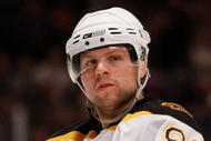 NEW YORK - MARCH 08:  Phil Kessel #81 of the Boston Bruins looks on against the New York Rangers on March 8, 2009 at Madison Square Garden in New York City, New York.  (Photo by Nick Laham/Getty Images)