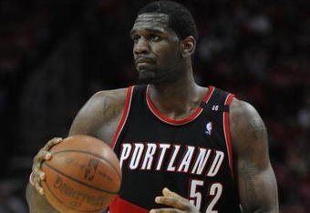 HOUSTON - APRIL 24:  Center Greg Oden #52 of the Portland Trail Blazers during play against the Houston Rockets in Game Three of the Western Conference Quarterfinals during the 2009 NBA Playoffs at Toyota Center on April 24, 2009 in Houston, Texas. NOTE TO USER: User expressly acknowledges and agrees that, by downloading and or using this photograph, User is consenting to the terms and conditions of the Getty Images License Agreement.  (Photo by Ronald Martinez/Getty Images)