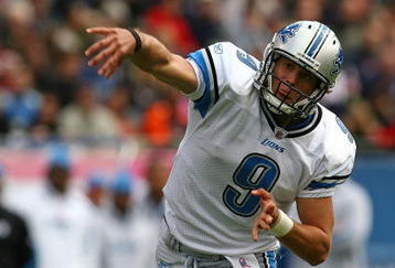 CHICAGO - OCTOBER 04: Matthew Stafford #9 of the Detroit Lionsl throws a pass against the Chicago Bears on October 4, 2009 at Soldier Field in Chicago, Illinois. The Bears defeated the Lions 48-24. (Photo by Jonathan Daniel/Getty Images)