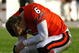 CHICAGO - NOVEMBER 01: Jay Cutler #6 of the Chicago Bears reacts after being sacked by members of the Cleveland Browns at Soldier Field on November 1, 2009 in Chicago, Illinois. The Bears defeated the Browns 30-6. (Photo by Jonathan Daniel/Getty Images)