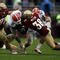 TALLAHASSEE, FL - NOVEMBER 29:  Receiver Jeffrey Demps #2 of the Florida Gators is brought down by linebacker Dekoda watson #36 of the Florida State Seminoles during the first half at Bobby Bowden Field at Doak Campbell Stadium on November 29, 2008 in Tallahassee, Florida.  Florida defeated Florida State 45-15.  (Photo by Marc Serota/Getty Images)