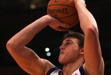 NEW YORK - OCTOBER 31:  Danilo Gallinari #8 of the New York Knicks shoots against the Philadelphia 76ers at Madison Square Garden on October 31, 2009 in New York City. The 76ers defeated the Knicks 141-127. NOTE TO USER: User expressly acknowledges and agrees that, by downloading and or using this photograph, User is consenting to the terms and conditions of the Getty Images License Agreement.  (Photo by Chris Trotman/Getty Images)
