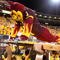 TEMPE, AZ - OCTOBER 13: 'Sparky' the Arizona State Sun Devils mascot does pushups in front of the student section after a Sun Devils' touchdown against the Washington Huskies on Ocotber 13, 2007 at Sun Devil Stadium in Tempe, Arizona. Arizona State won 44-20. (Photo by Stephen Dunn/Getty Images)