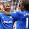 LONDON, ENGLAND - AUGUST 29:  Nicolas Anelka of Chelsea celebrates scoring the opening goal with teammate Didier Drogba during the Barclays Premier League match between Chelsea and Burnley at Stamford Bridge on August 29, 2009 in London, England.  (Photo by Phil Cole/Getty Images)