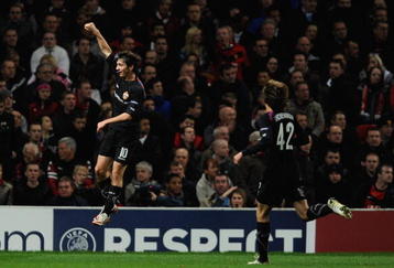 MANCHESTER, UNITED KINGDOM - NOVEMBER 03:  Alan Dzagoev of CSKA Moscow celebrates scoring the opening goal during the UEFA Champions League Group B match between Manchester United and CSKA Moscow at Old Trafford on November 3, 2009 in Manchester, England. (Photo by Michael Regan/Getty Images)