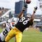 PITTSBURGH, PA - OCTOBER 18: Hines Ward #86 of the Pittsburgh Steelers tries to make a reception in the corner of the end zone against the Cleveland Browns at Heinz Field on October 18, 2009 in Pittsburgh, Pennsylvania. The pass was incomplete but the Steelers defeated the Browns 27-14. (Photo by Joe Robbins/Getty Images)