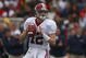 OXFORD, MS - OCTOBER 10:  Quarterback Greg McElroy #12 of the Alabama Crimson Tide looks for a receiver during their game against the Mississippi Rebels at Vaught-Hemingway Stadium on October 10, 2009 in Oxford, Mississippi. (Photo by Dave Martin/Getty Images)