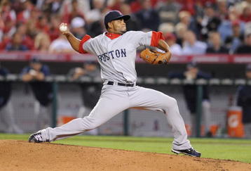 ANAHEIM, CA - OCTOBER 08:  Pitcher Ramon Ramirez #56 of the Boston Red Sox delivers a pitch against the Los Angeles Angels of Anaheim  in Game One of the ALDS during the 2009 MLB Playoffs at Angel Stadium on October 8, 2009 in Anaheim, California.  (Photo by Lisa Blumenfeld/Getty Images)