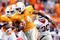 KNOXVILLE, TN - OCTOBER 10: Eric Berry #14 of the Tennessee Volunteers runs with the ball after intercepting a pass during the SEC game against the Georgia Bulldogs at Neyland Stadium on October 10, 2009 in Knoxville, Tennessee. (Photo by Andy Lyons/Getty Images)