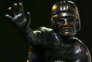 NEW YORK - DECEMBER 09:  The Heisman Trophy was presented to Troy Smith of Ohio State University on December 9, 2006 in New York City.  (Photo by Chris Trotman/Getty Images)
