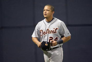 MINNEAPOLIS - OCTOBER 06: Miguel Cabrera #24 of the Detroit Tigers walks off the field during the American League Tiebreaker game against the Minnesota Twins on October 6, 2009 at Hubert H. Humphrey Metrodome in Minneapolis, Minnesota. (Photo by Jamie Squire/Getty Images)