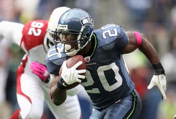SEATTLE - OCTOBER 18: Justin Forsett #20 of the Seattle Seahawks carries the ball during the game against the Arizona Cardinals on October 18, 2009 at Qwest Field in Seattle, Washington. (Photo by Otto Greule Jr/Getty Images)   