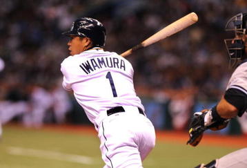 ST. PETERSBURG, FL - APRIL 13: Infielder Akinori Iwamura #1 of the Tampa Bay Rays bats against the New York Yankees on April 13, 2009 at Tropicana Field in St. Petersburg, Florida.  (Photo by Al Messerschmidt/Getty Images) 