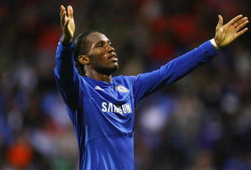 BOLTON, ENGLAND - OCTOBER 31:  Didier Drogba of Chelsea celebrates after scoring the fourth goal during the Barclays Premier League match between Bolton Wanderers and Chelsea at the Reebok Stadium on October 31, 2009 in Bolton,United Kingdom.  (Photo by Alex Livesey/Getty Images)