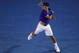 MELBOURNE, AUSTRALIA - JANUARY 27: Roger Federer of Switzerland plays a forehand in his quarterfinal match against Juan Martin Del Potro of Argentina during day nine of the 2009 Australian Open at Melbourne Park on January 27, 2009 in Melbourne, Australia. (Photo by Cameron Spencer/Getty Images)