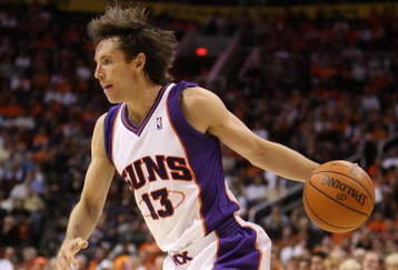 PHOENIX - OCTOBER 30:  Steve Nash #13 of the Phoenix Suns handles the ball during the NBA game against the Golden State Warriors at US Airways Center on October 30, 2009 in Phoenix, Arizona.  The Suns defeated the Warriors 123-101.   NOTE TO USER: User expressly acknowledges and agrees that, by downloading and or using this photograph, User is consenting to the terms and conditions of the Getty Images License Agreement.  (Photo by Christian Petersen/Getty Images)