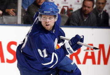 TORONTO - NOVEMBER 3:  Phil Kessel #81 of the Toronto Maple Leafs skates against the Tampa Bay Lightning during a NHL game at the Air Canada Centre on November 3, 2009 in Toronto, Ontario, Canada .  (Photo by Abelimages/Getty Images)